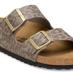 Birkenstock Arizona SYN Leo Grey Taupe Smutter Dame Grå (Smal)