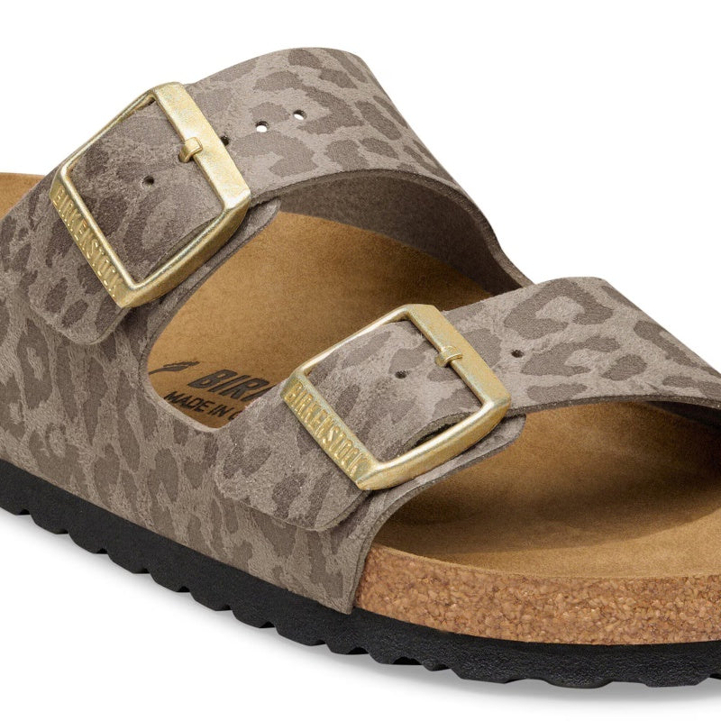 Birkenstock Arizona SYN Leo Grey Taupe Smutter Dame Grå (Smal)