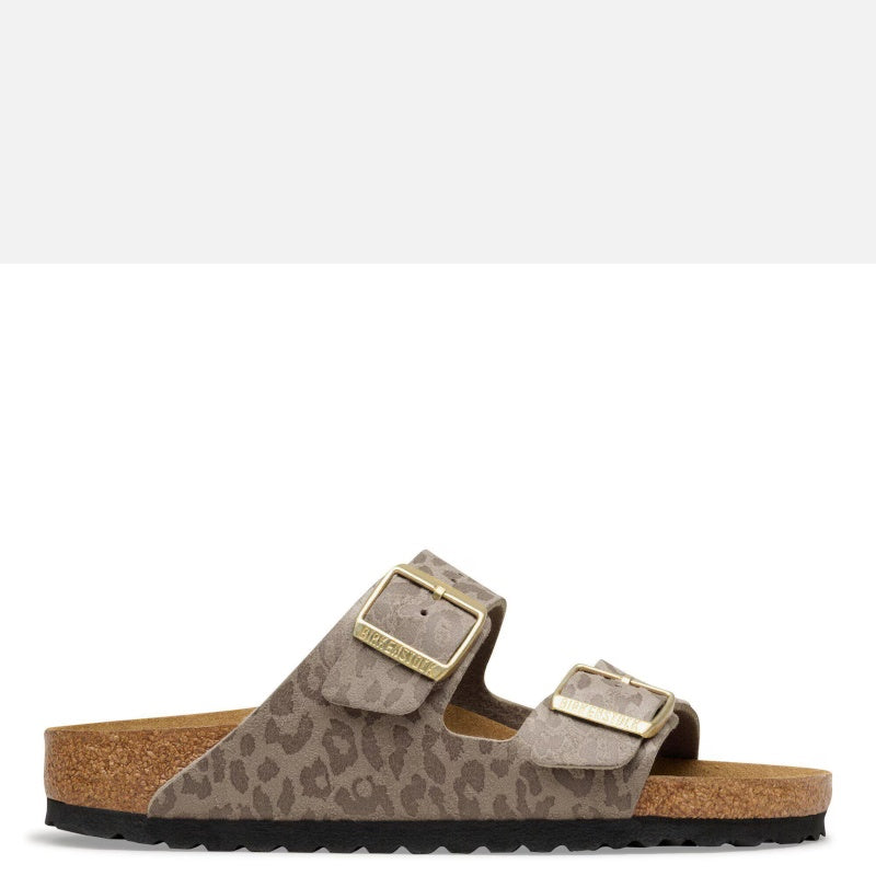 Birkenstock Arizona SYN Leo Grey Taupe Smutter Dame Grå (Smal)