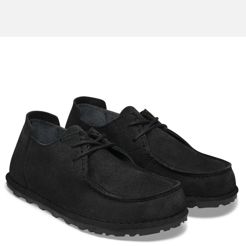 Birkenstock Utti Lace Suede Solid Black Sko Herre Sort (Normal)