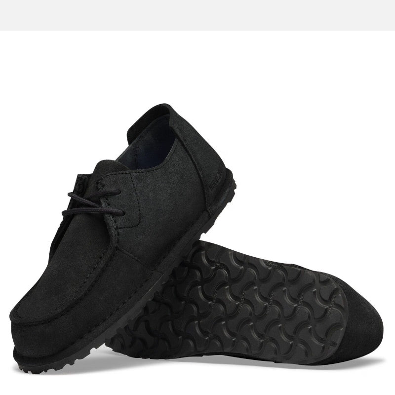 Birkenstock Utti Lace Suede Solid Black Sko Herre Sort (Normal)