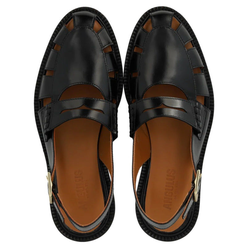 Angulus 1688-101 Sandal Slingback Loafer Dame Sort