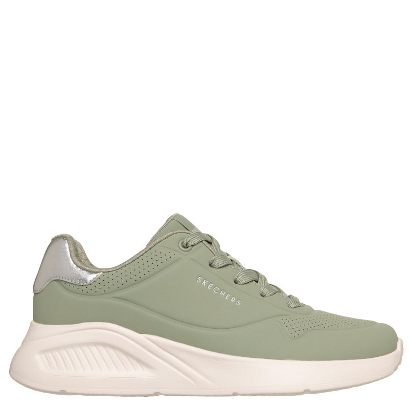Skechers Uno Lite Shimmer Along Sneaker Dame Grøn