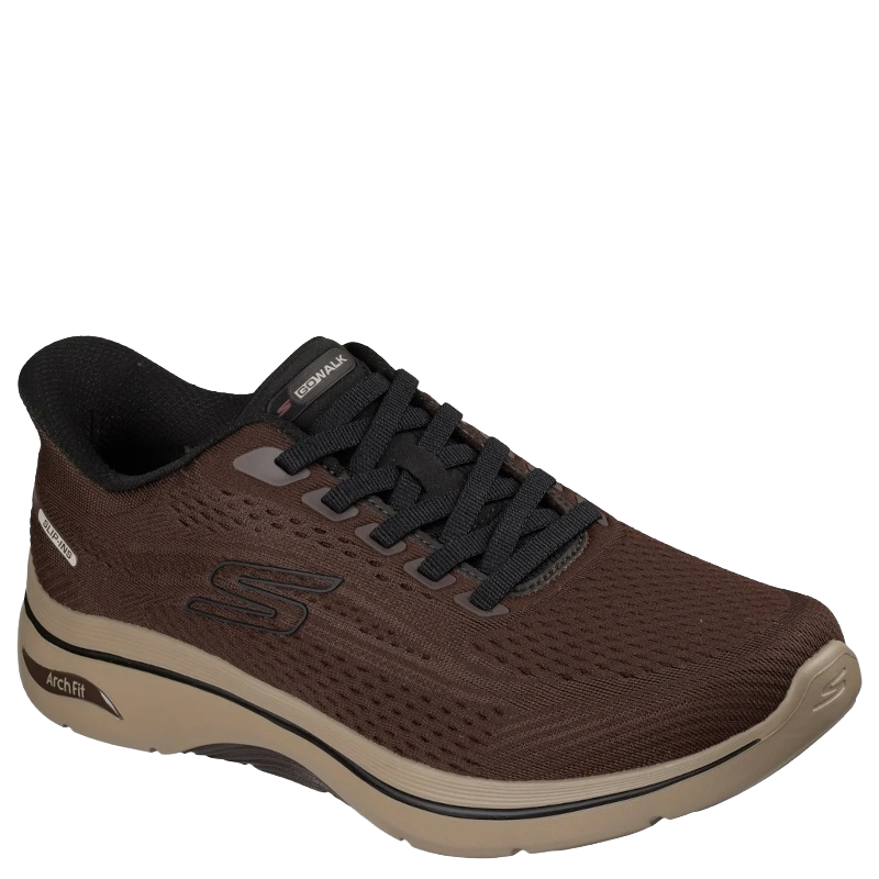 Skechers Slip:ins GO WALK Arch Fit 2.0 Percy Sneaker Herre Brun