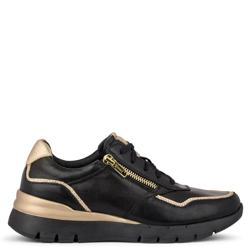 Green Comfort Firenze Fiola Sneaker Dame Sort Guld