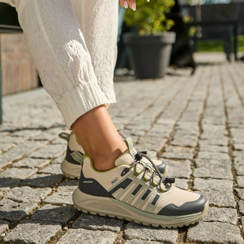 Green Comfort Track N' Trail Thea Sagde Sneaker Dame Beige