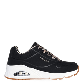 Skechers Uno Gen - Leopard chic sneaker børn sort