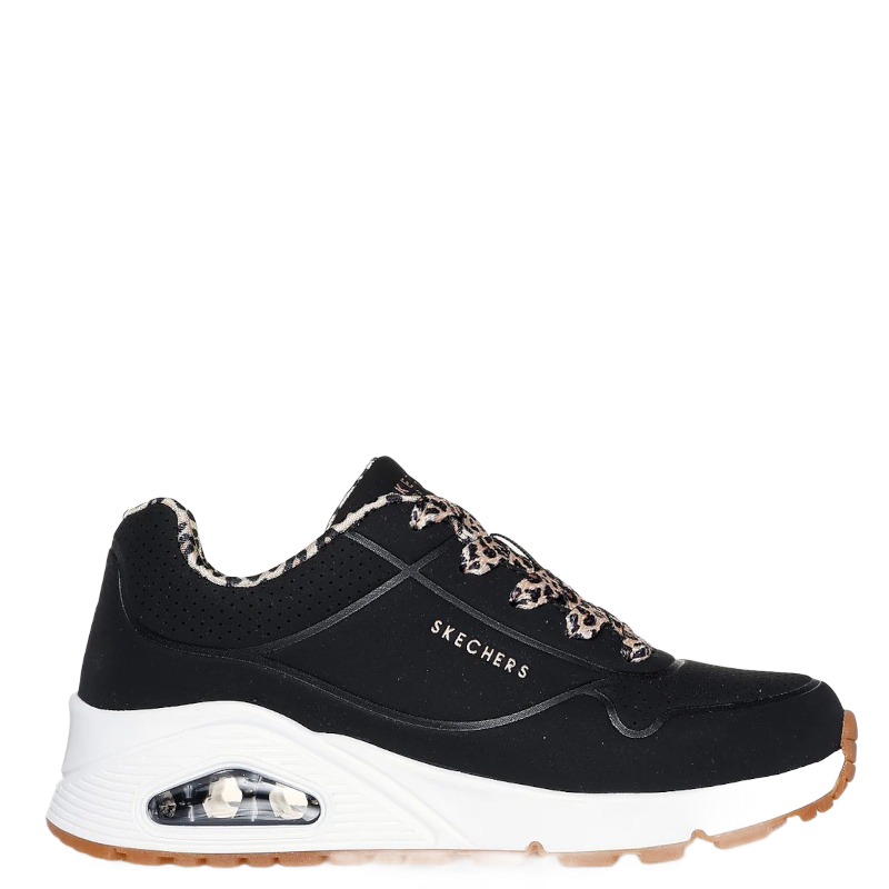 Skechers Uno Gen - Leopard chic sneaker børn sort