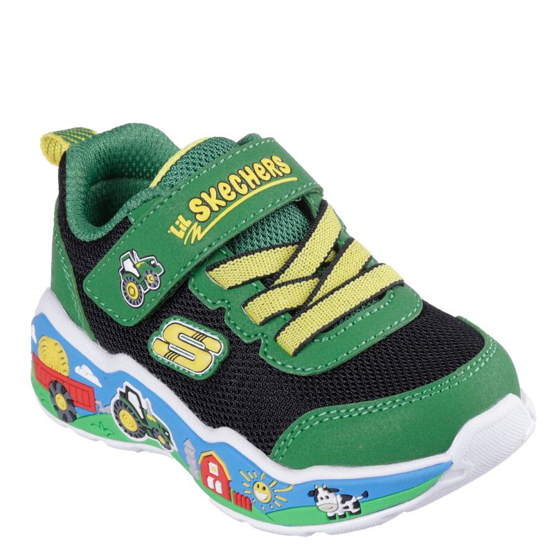 Skechers X John Deere: Play Scene - Barn-Squad Buddies! Sneaker Blinkesko Børn Grøn