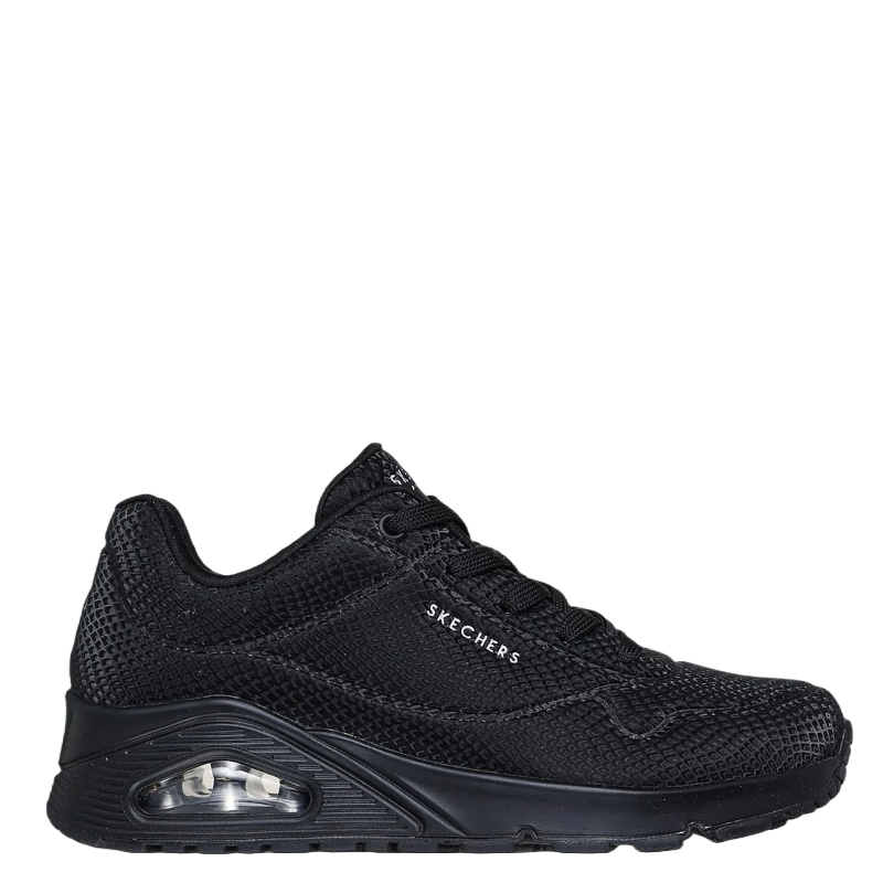 Skechers Uno Stand on Air - Shiny scale sneaker dame sort