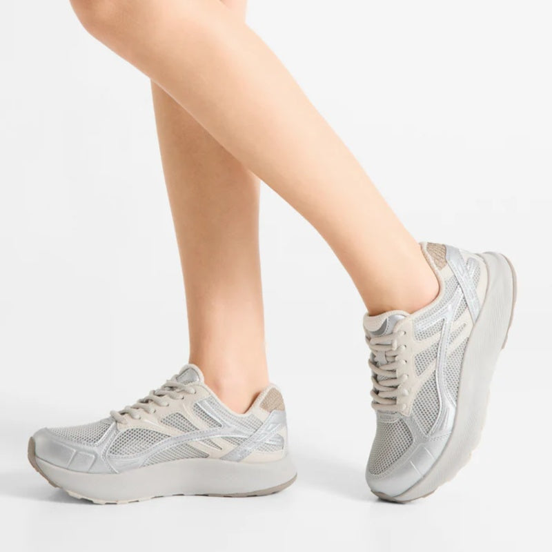 Woden Freja Runner Sea Fog Grey Sneaker Dame Sølv