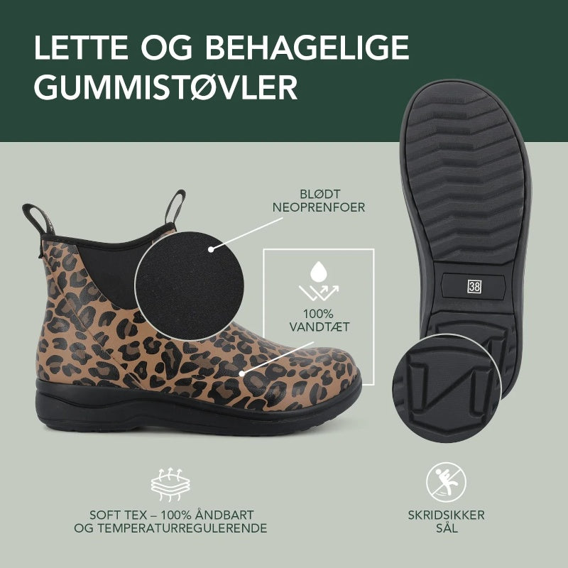 Green Comfort Rain Rafaell Gummistøvle Dame Leopard