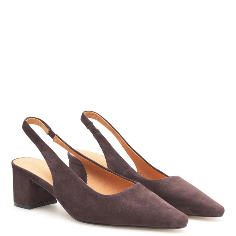 Woden Julia S Chocolate Slingback Pumps Dame Brun