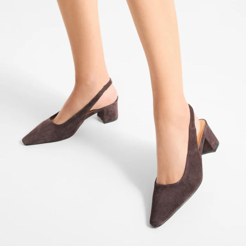Woden Julia S Chocolate Slingback Pumps Dame Brun