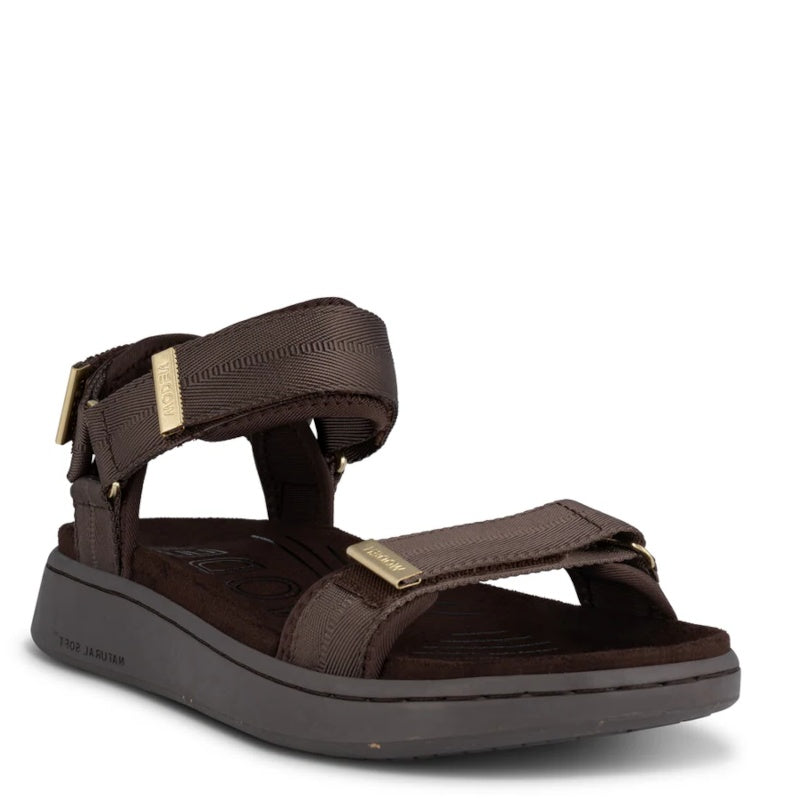 Woden Line Chocolate Sandal Dame Brun
