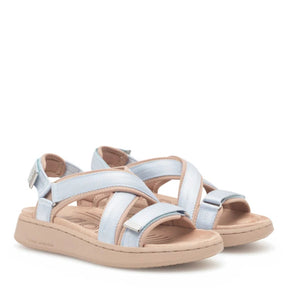 Woden Line Cross Moonstone Sandal Dame Blå
