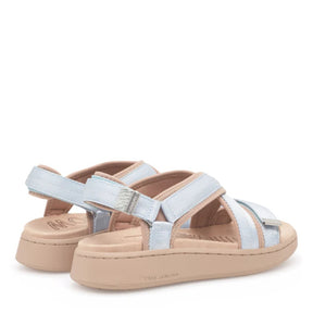 Woden Line Cross Moonstone Sandal Dame Blå