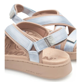 Woden Line Cross Moonstone Sandal Dame Blå