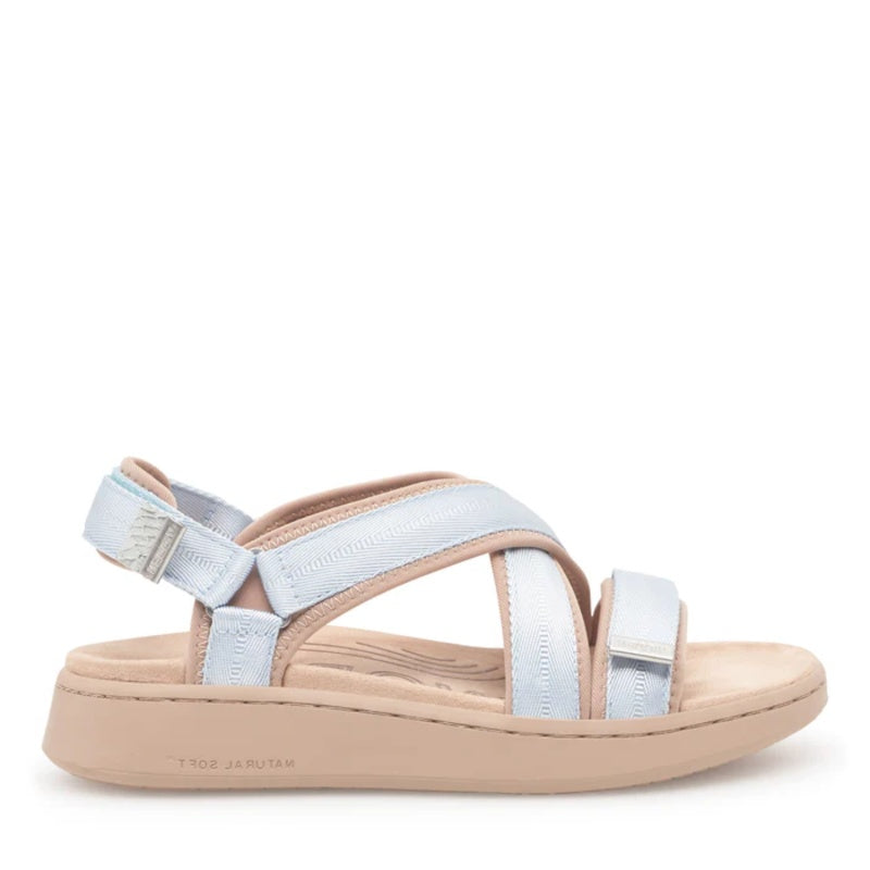 Woden Line Cross Moonstone Sandal Dame Blå