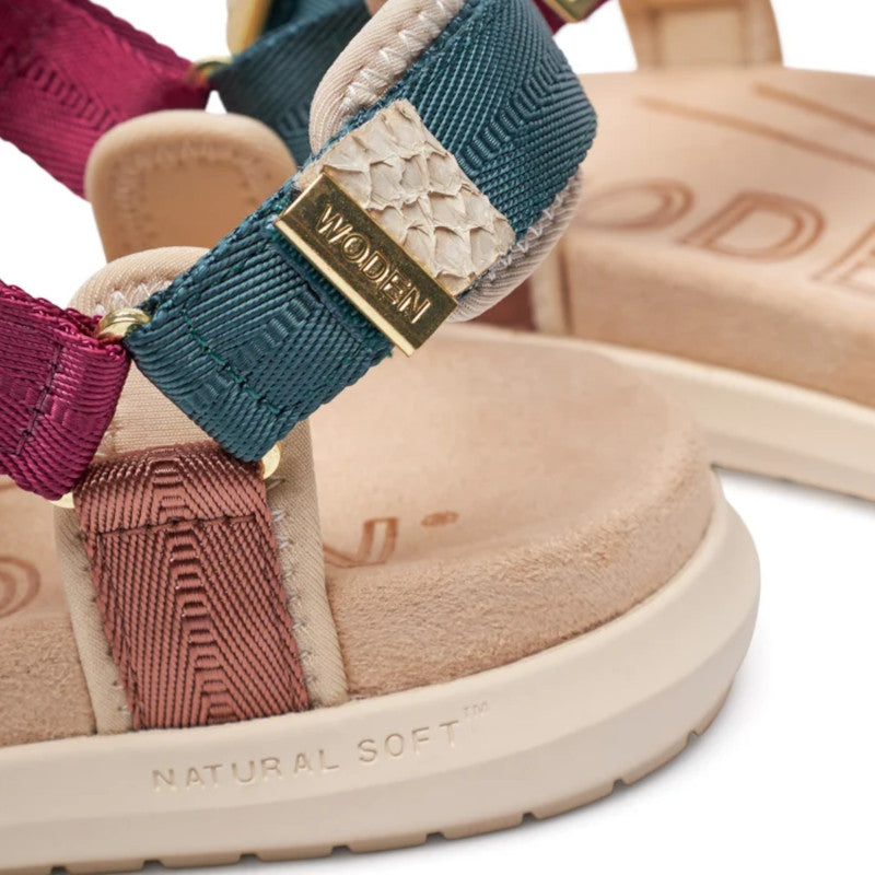 Woden Line Lite Deep Forrest Sandal Dame Multi
