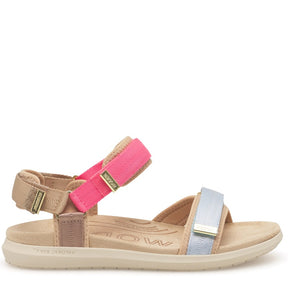Woden Line Lite Raspberry Multi Sandal Dame Blå Pink