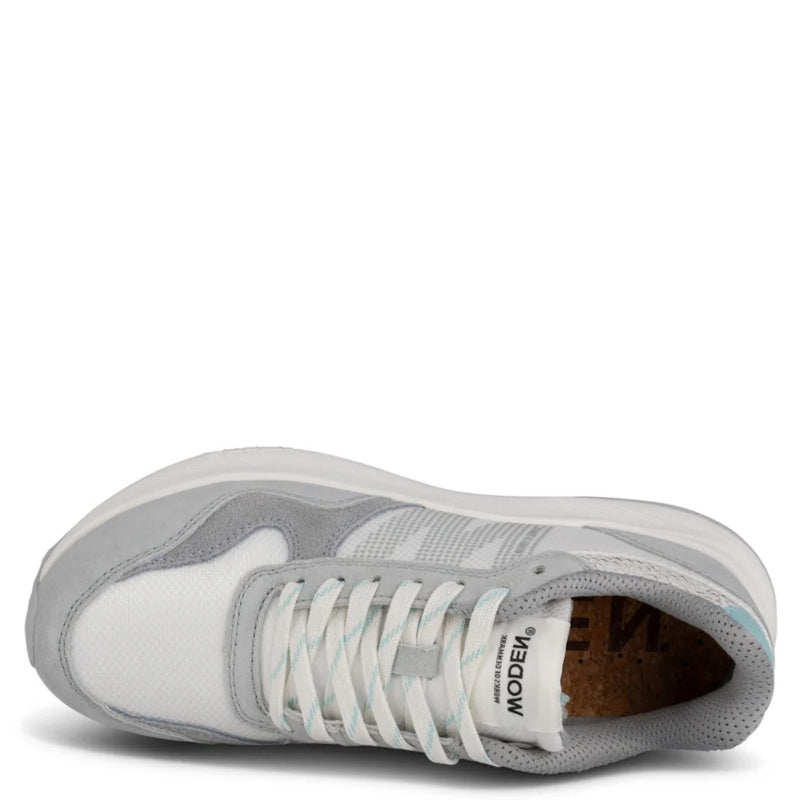Woden Mathilde Runner Frosted Sky Sneaker Dame Hvid Grå