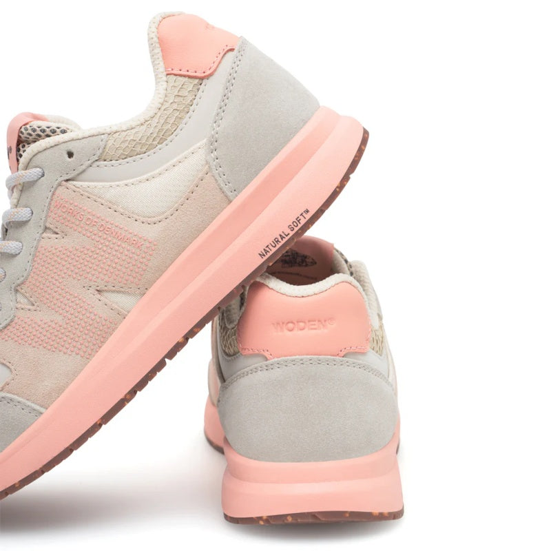 Woden Rigmor Open Mesh Blush Sneaker Dame Grå Lyserød