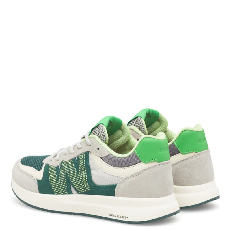 Woden Rigmor Open Mesh Apple Green Multi Sneaker Dame Grøn Grå