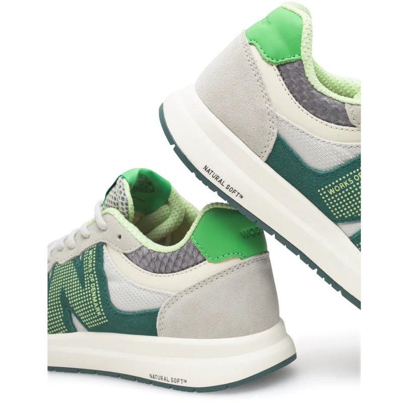 Woden Rigmor Open Mesh Apple Green Multi Sneaker Dame Grøn Grå