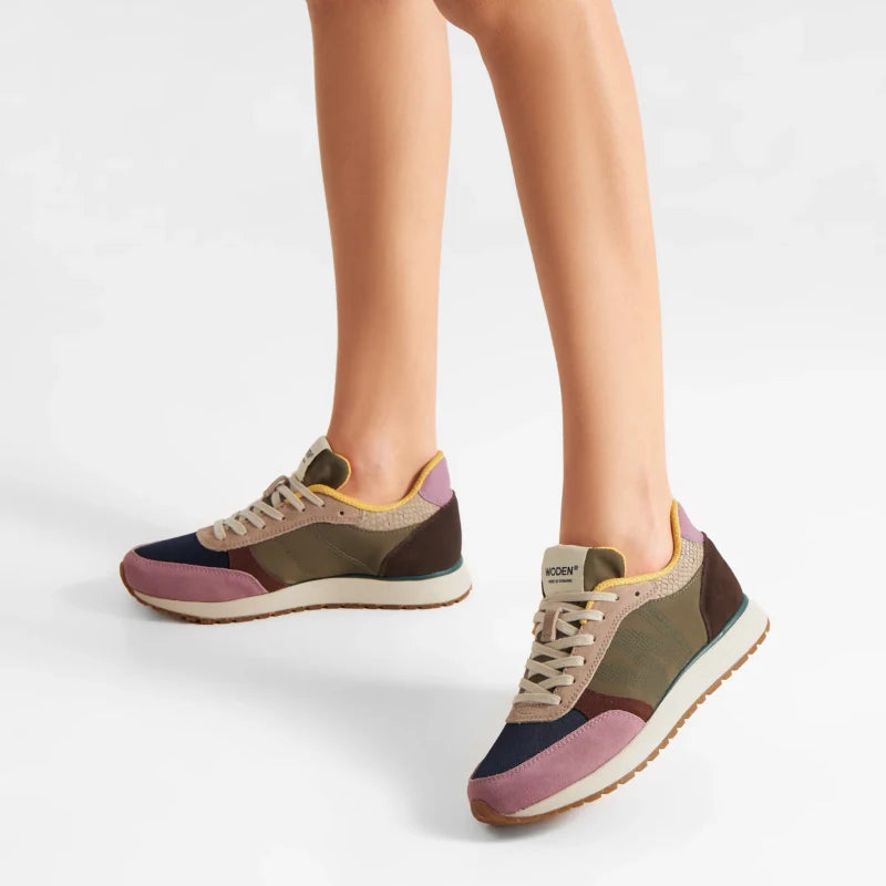 Woden Ronja Dark Algae sneaker dame multi