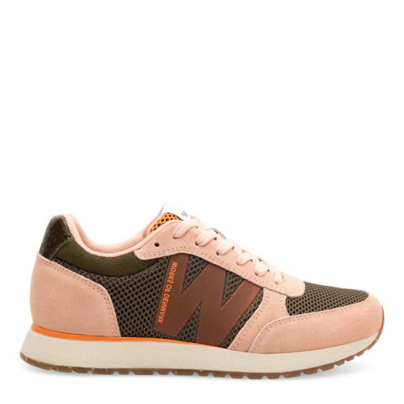 Woden Ronja Icon Dark Olive Multi Sneaker Dame Lyserød