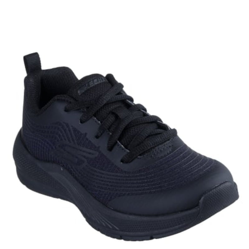 SKECHERS SNEAKERS TIL BØRN I FARVEN SORT, MED SNØRRE, EN GOD SKO TIL AKTIVE BØRN. 