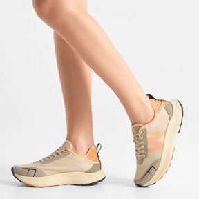 Woden Sabine Coffee Cream/Tiger Sneaker Dame Beige
