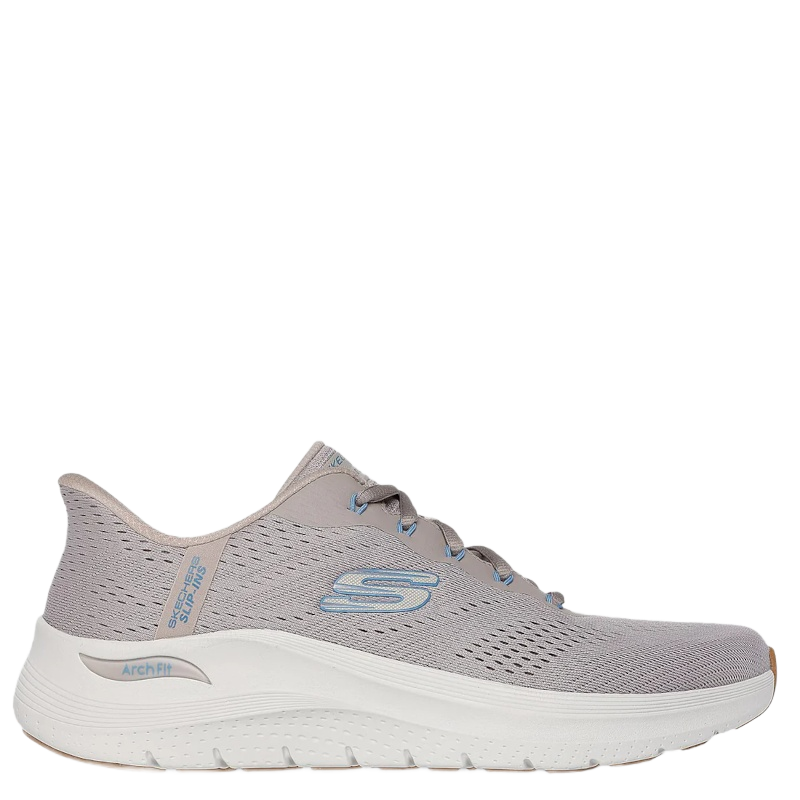 Skechers er komfortable slip‑on sneakers med Arch Fit®‑støtte, åndbar overdel og god stødabsorbering til hverdagsbrug.