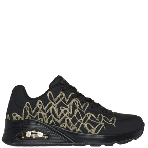 Skechers Uno Golden Hearts Sneakers Dame Sort