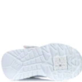 Skechers sneakers er en farverig børnesneaker med hjertegrafik af James Goldcrown, elastiske snørebånd med velcrolukning, Air-Cooled Memory Foam indersål, Skech-Air stødabsorbering og fleksibel, skridsikker ydersål for komfort og stabilitet.