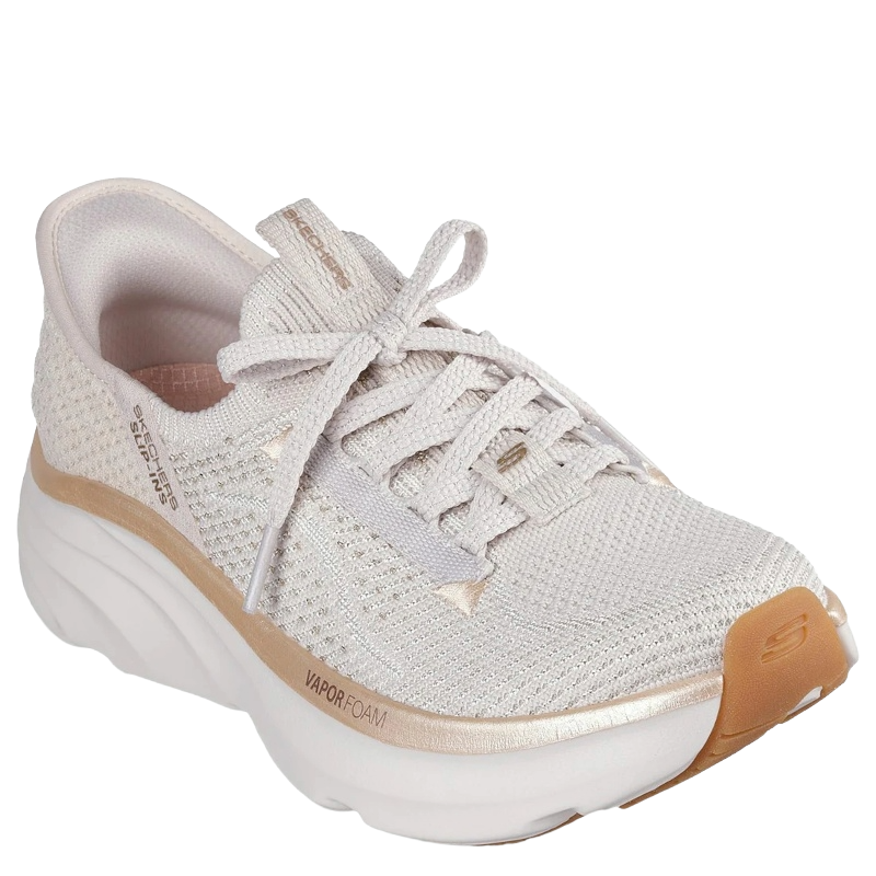 Skechers Relaxed Fit Slip-Ins: D'Lux Vapor Evening Glow Sneaker Dame Beige