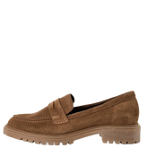 Tamaris er en klassisk damesko i loafer‑stil med læderoverdel, slip‑on design og lav blokhæl for komfort og stil.