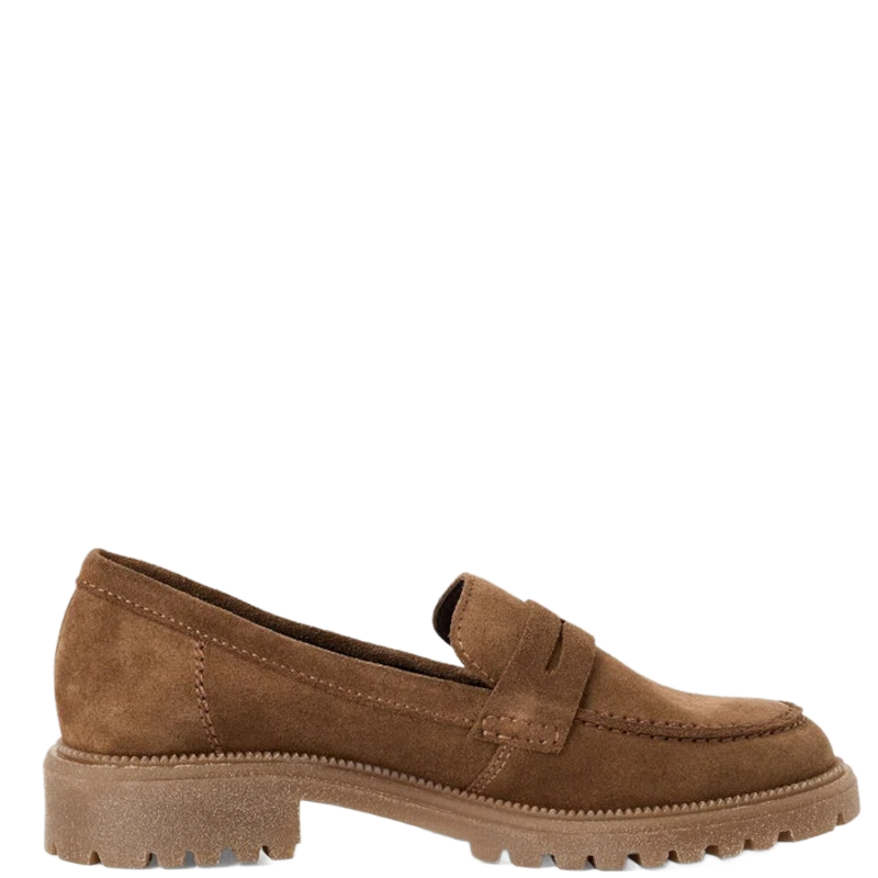 Tamaris Loafer Ruskind Dame Lys Brun