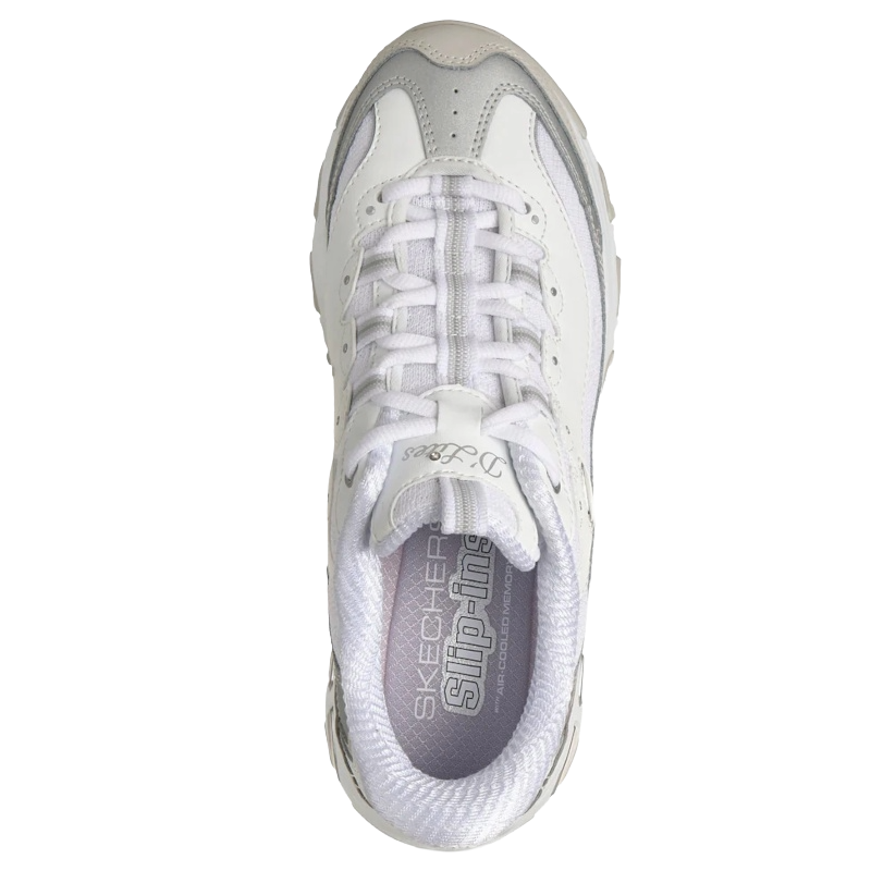 Skechers Slip-Ins: D'Lites Smooth Nostalgia Sneaker Dame Hvid