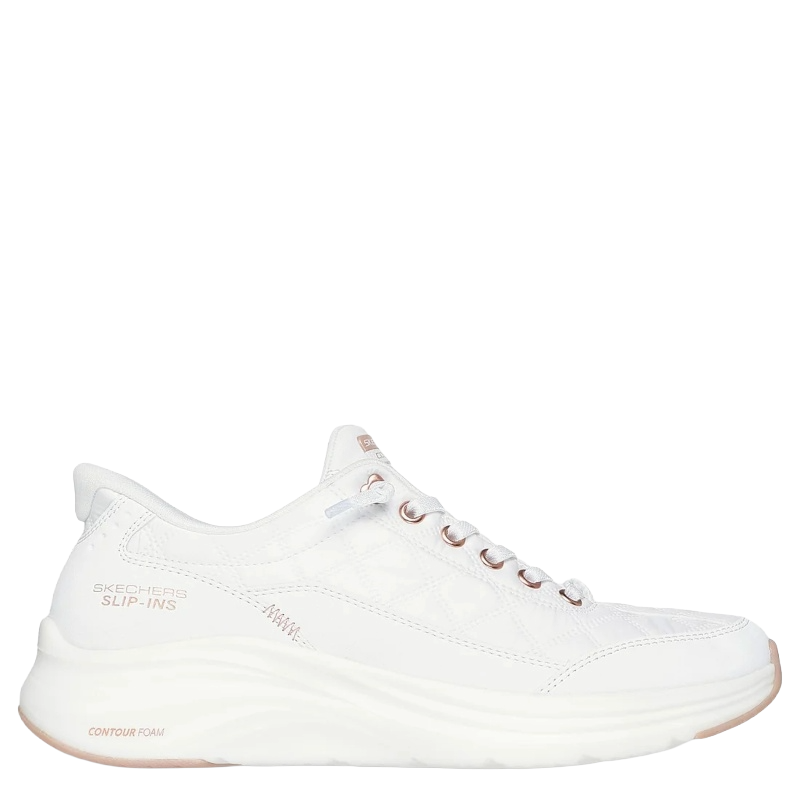 Skechers Slip-Ins Contour Foam Cozy Fit Golden Hour Sneaker Dame Hvid