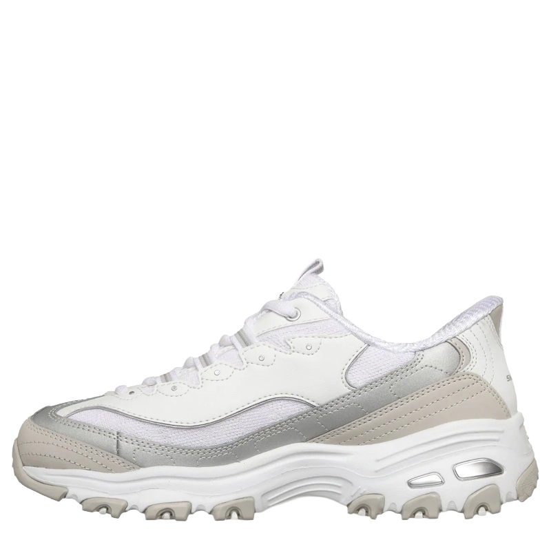 Skechers Slip-Ins: D'Lites Smooth Nostalgia Sneaker Dame Hvid