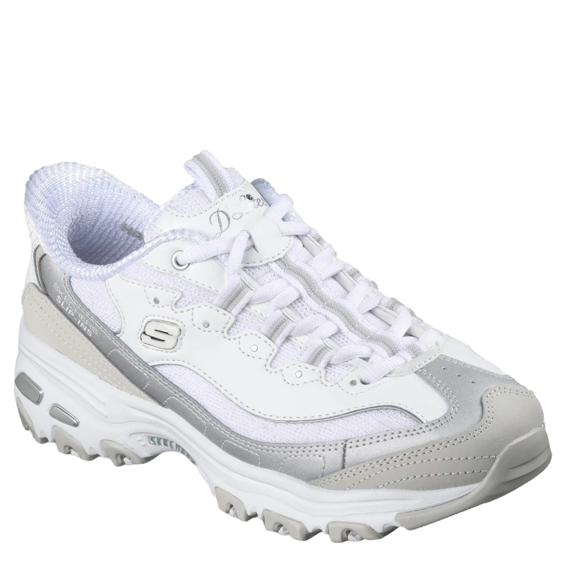 Skechers Slip-Ins: D'Lites Smooth Nostalgia Sneaker Dame Hvid