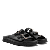 Woden Ellen Buckle Sandal Smutter Dame Sort
