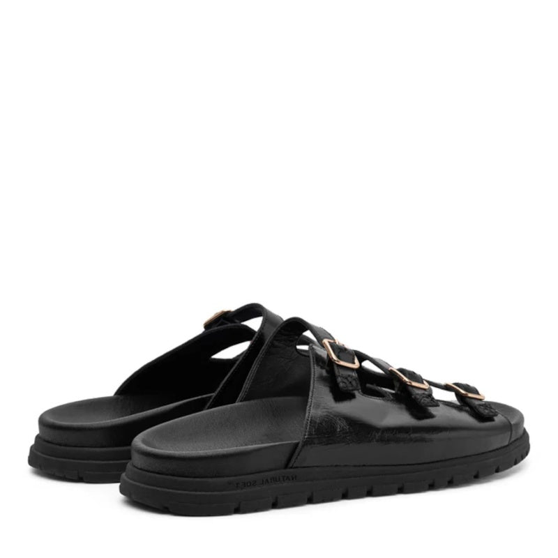 Woden Ellen Buckle Sandal Smutter Dame Sort