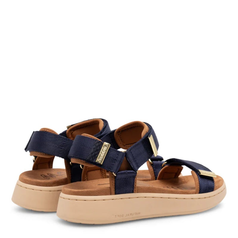 Woden Line Navy Sandal Dame Blå