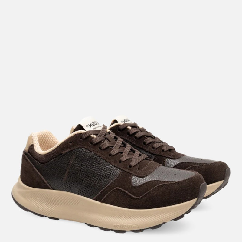 Woden Mathilde Runner Leather Chocolate Sneaker Dame Brun