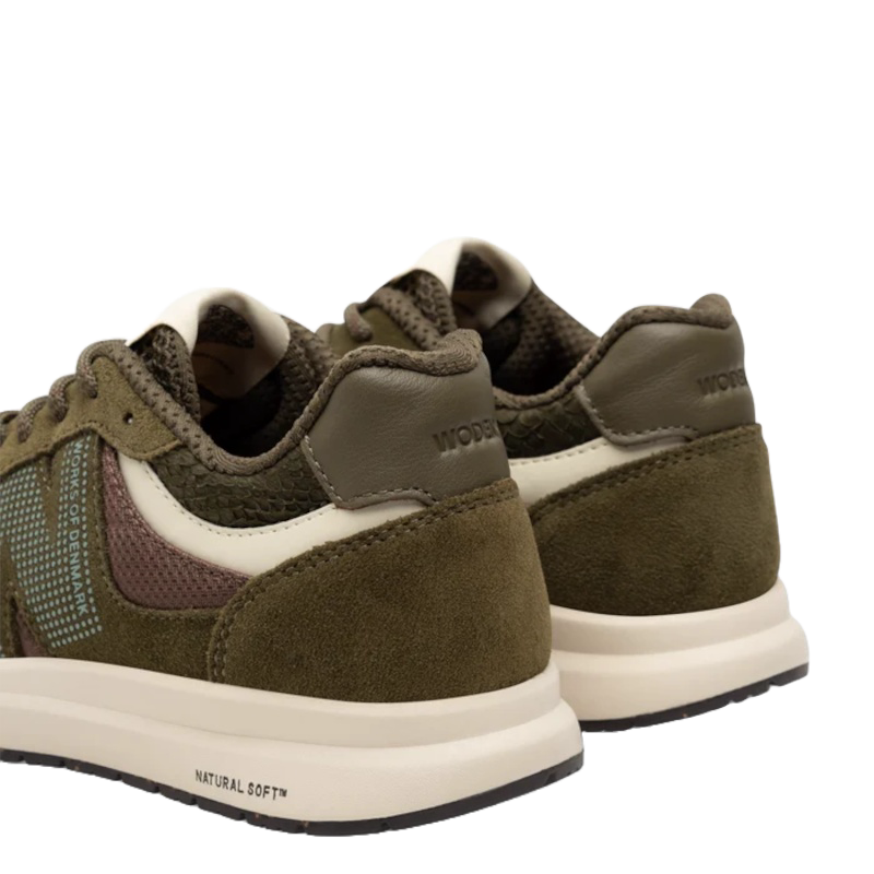 Woden Rigmor Open Mesh Dark Olive Sneaker Dame Grøn