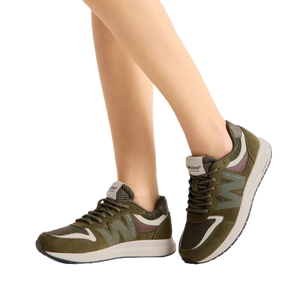 Woden Rigmor Open Mesh Dark Olive Sneaker Dame Grøn