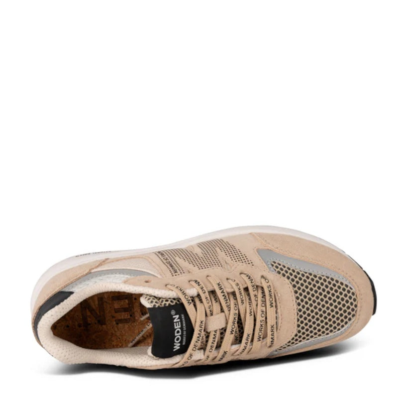 Woden Rigmor Open Mesh Coffee Cream Sneaker Dame Beige